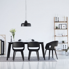 Jedálenský stôl Milenium, 160 cm, biela/čierna - 3