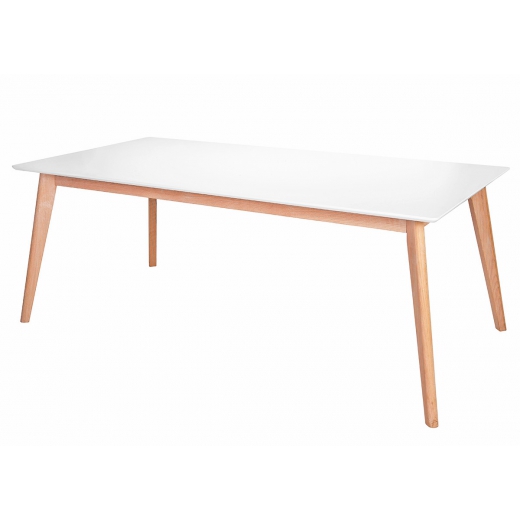 Jedálenský stôl Milenium, 200 cm, biela/dub - 1