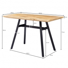 Jedálenský stôl Noel, 120 cm, masívne drevo - 4