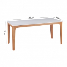 Jedálenský stôl Nora, 160 cm, jaseň/biela - 3