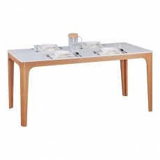 Jedálenský stôl Nora, 160 cm, jaseň/biela - 1