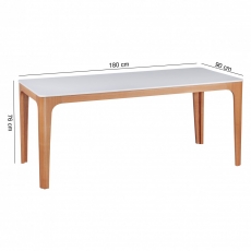 Jedálenský stôl Nora, 180 cm, jaseň/biela - 3