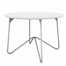Jedálenský stôl okrúhly Strict, 110 cm, biela/biela - 1