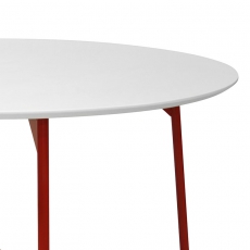 Jedálenský stôl okrúhly Strict, 110 cm, biela/červená - 2