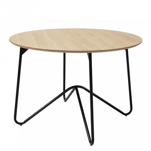 Jedálenský stôl okrúhly Strict, 110 cm, dub/čierna - 1