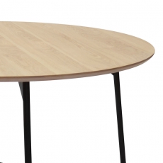 Jedálenský stôl okrúhly Strict, 110 cm, dub/čierna - 2