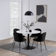 Jedálenský stôl okrúhly Tarifa, 110 cm, mramor - 3