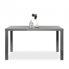 Jedálenský stôl Priscilla, 140 cm, sivá lesk