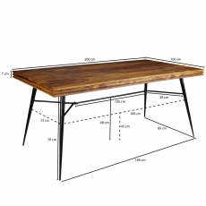 Jedálenský stôl René, 200 cm, masív Sheesham - 3