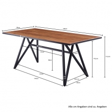 Jedálenský stôl Rolo, 180 cm, masív Sheesham - 4