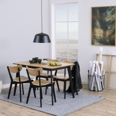 Jedálenský stôl Roxby, 120 cm, dub / čierna - 5