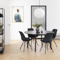 Jedálenský stôl Roxby, 140 cm, dub / čierna - 7