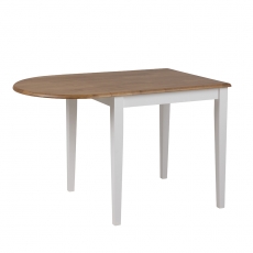 Jedálenský stôl rozkladací Brian, 115 cm, dub/biela - 4