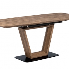 Jedálenský stôl rozkladací Gilbert, 180 cm, čierna/hnedá - 3