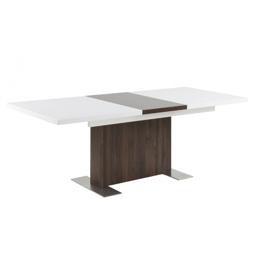 Jedálenský stôl rozkladací Hardy, 210 cm, biela/orech - 1