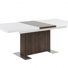 Jedálenský stôl rozkladací Hardy, 210 cm, biela/orech - 1