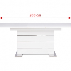Jedálenský stôl rozkladací Malta, 200 cm, biela - 3