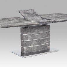Jedálenský stôl rozkladací Simeona, 160 cm, betón/nehrdzavejúca oceľ - 1