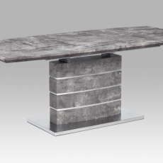 Jedálenský stôl rozkladací Simeona, 160 cm, betón/nehrdzavejúca oceľ - 2