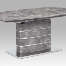 Jedálenský stôl rozkladací Simeona, 160 cm, betón/nehrdzavejúca oceľ - 3