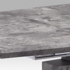 Jedálenský stôl rozkladací Simeona, 160 cm, betón/nehrdzavejúca oceľ - 4
