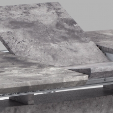 Jedálenský stôl rozkladací Simeona, 160 cm, betón/nehrdzavejúca oceľ - 5