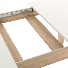 Jedálenský stôl rozkladací Skane, 200 cm, biela / Sonoma dub - 4