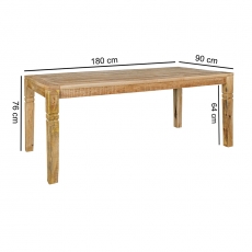 Jedálenský stôl Rustica, 180 cm, mangové drevo - 2