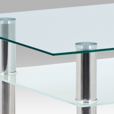 Jedálenský stôl s policou Radka, 90 cm, sklo/chróm - 2