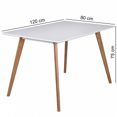 Jedálenský stôl Scanio, 120 cm, biela/dub - 3