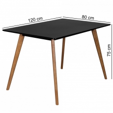 Jedálenský stôl Scanio, 120 cm, čierna/dub - 3