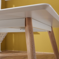 Jedálenský stôl Scanio, 160 cm, biela/dub - 6