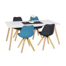 Jedálenský stôl Scanio, 160 cm, biela/dub - 1