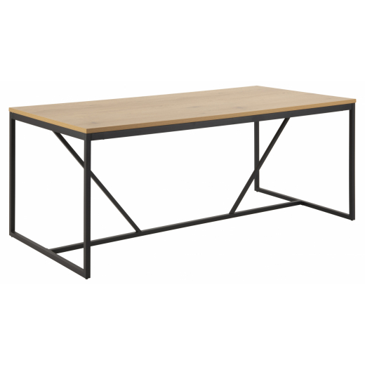 Jedálenský stôl Seaford, 180 cm, čierna / dub - 1