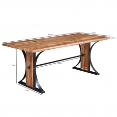 Jedálenský stôl Sefa, 200 cm, masív Sheesham - 3
