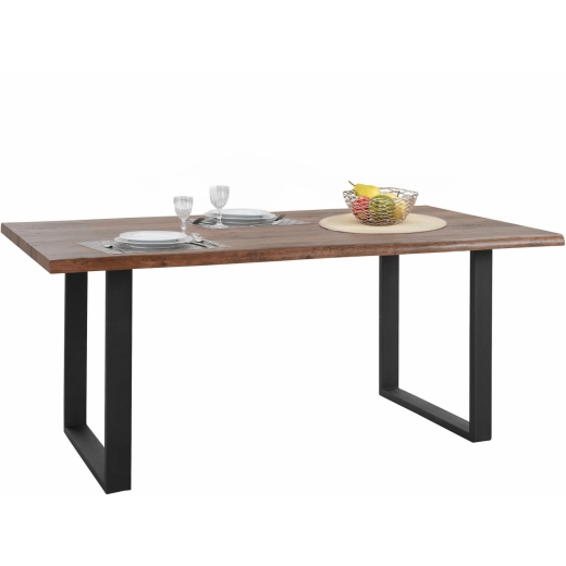 Jedálenský stôl Sinc, 180 cm, hnedá/čierna - 1