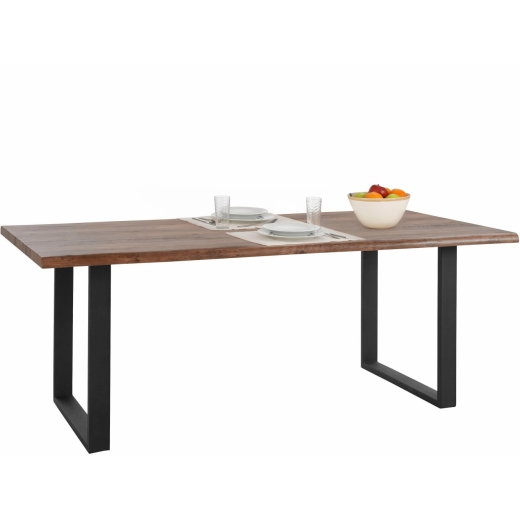 Jedálenský stôl Sinc, 200 cm, hnedá/čierna - 1