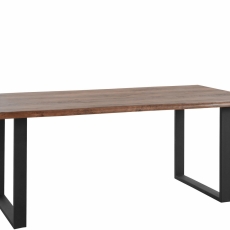 Jedálenský stôl Sinc, 200 cm, hnedá/čierna - 2