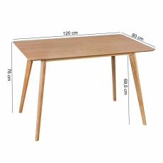 Jedálenský stôl Skara, 120 cm, dub - 2