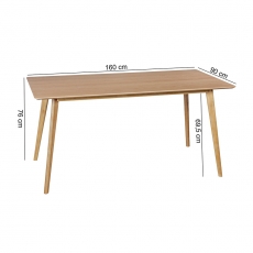 Jedálenský stôl Skara, 160 cm, dub - 2