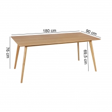 Jedálenský stôl Skara, 180 cm, dub - 3