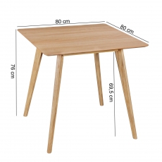 Jedálenský stôl Skara, 80 cm, dub - 3