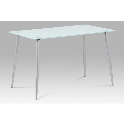 Jedálenský stôl sklenený Zlata, 120 cm, mliečne sklo/sivá - 1