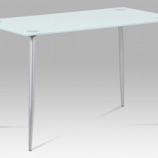 Jedálenský stôl sklenený Zlata, 120 cm, mliečne sklo/sivá - 1