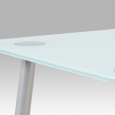 Jedálenský stôl sklenený Zlata, 120 cm, mliečne sklo/sivá - 2