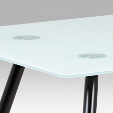 Jedálenský stôl sklenený Zlata, 140 cm, mliečne sklo/čierna - 2