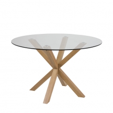 Jedálenský stôl Skyline, 119 cm, dub/číra - 1