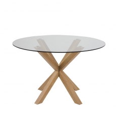 Jedálenský stôl Skyline, 119 cm, dub/číra - 2