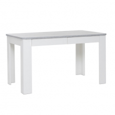 Jedálenský stôl so zásuvkami Finland, 138 cm, betón/biela - 3