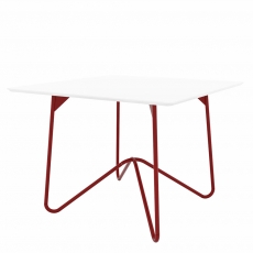 Jedálenský stôl štvorcový Strict, 100 cm, biela/červená - 1